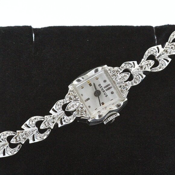 Splendid 14K Gold Benrus Vintage 60's Diamond Ladies Watch Working! - Picture 1 of 12